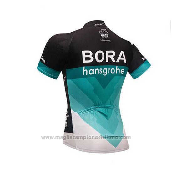 2018 Abbigliamento Ciclismo Bora Nero e Teal Manica Corta e Salopette